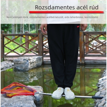 Összecsukható teleszkópos hálónyél rozsdamentes acélból integrált háromszög alakú hálóval – halászati készlet