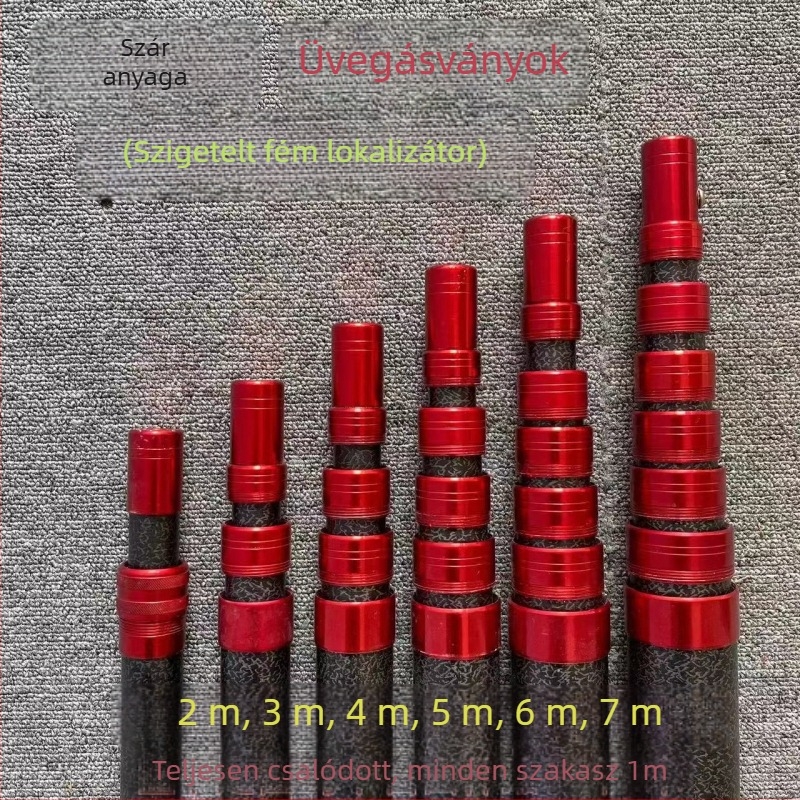 Teleszkópos szigetelt gyümölcsszedő pálca hálófejjel; Anyag: Fiberglass; Sűrű háló; Összehúzható: Igen