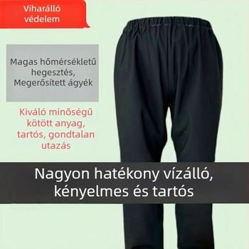 Férfi vastag, vízálló esőnadrág szétválasztható lábszárakkal, kültéri munkára