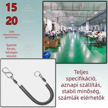 Pinyang Horgászati biztonsági kötél visszahúzható hálóval — Anyag: műanyag és rozsdamentes acél