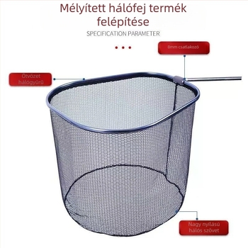 Horgász hálófej nylon hálóval, mélység 50, modell c102, teherbírás 20