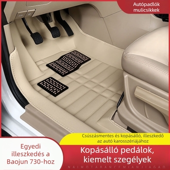 Baojun 730 autópadló szőnyegek, hétüléses, teljes lefedettség, PVC anyag, bőr talpbetétek, logó nélkül