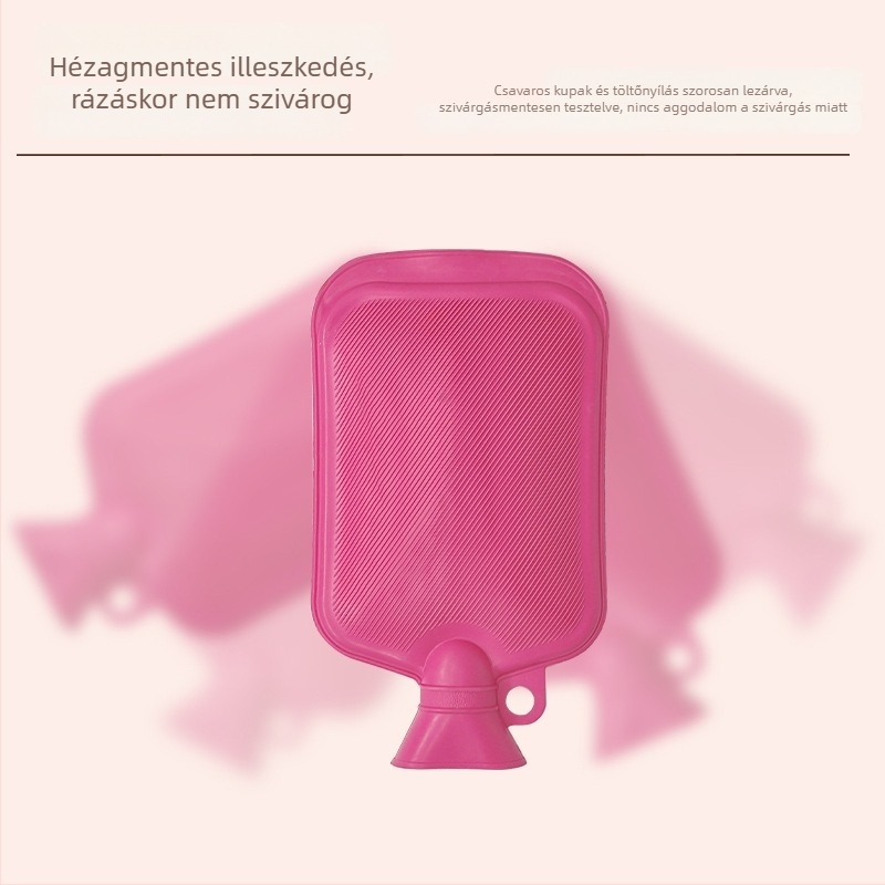 Természetes gumi melegvíz-palack, nagy méret, klasszikus kialakítás, hosszú élettartamú szigetelés, kézmelegítő