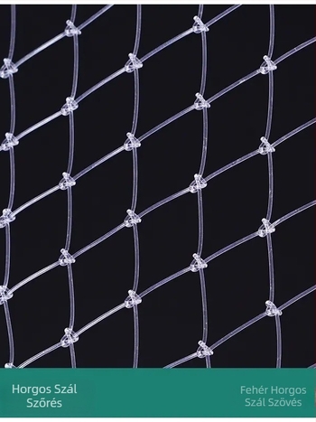 Átlátszó horgászfeszítő hálózsák, szövött nejlonból, anti-akasztás