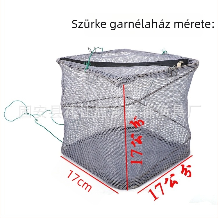 Összecsukható garnéla ketrec és horgász háló