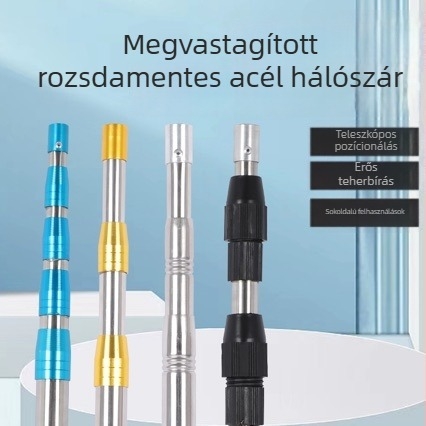Teleszkópos rozsdamentes acél hálónyél, állítható hosszúságú, 3–5 szakasz, 0,25 kg