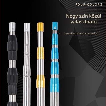 Teleszkópos rozsdamentes acél hálónyél, állítható hosszúságú, 3–5 szakasz, 0,25 kg