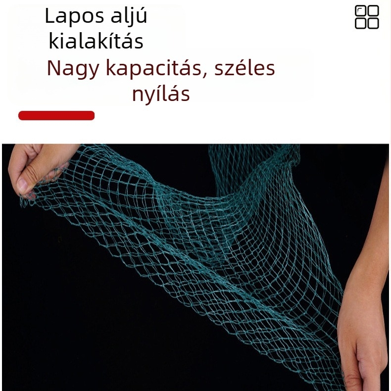 Egyszerű hálótáska lapos aljával, 4-szálas gumírozott kötéllel és csattal