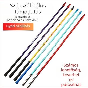 Szénszálas horgászprút hálóhoz, teleszkópos, ultra könnyű, nagy merevség, teljes készlet