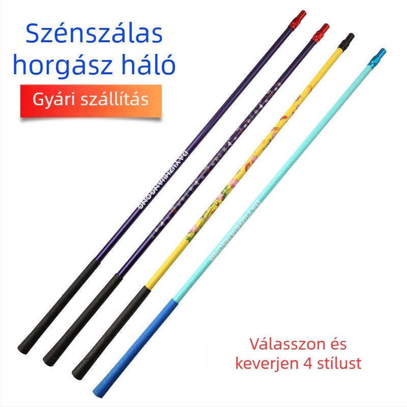 Szénszálas horgászprút hálóhoz, teleszkópos, ultra könnyű, nagy merevség, teljes készlet