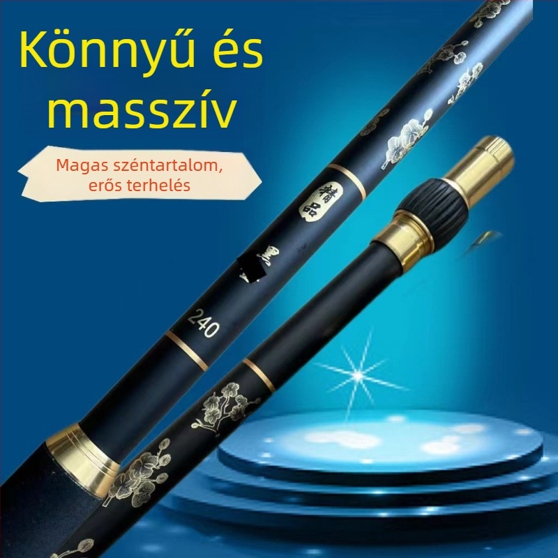 Szénszálas horgászbot, kihúzható, 188 g, 2 részes
