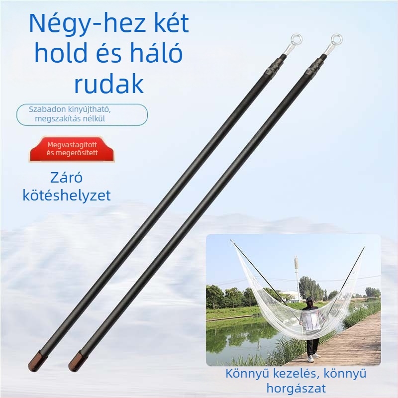 Üvegszálas teleszkópos hálózó rúd – többfunkciós horgászbot, modell 04