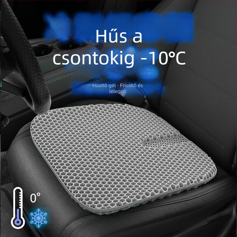 U-alakú autóülés párna géltöltettel, poliészter anyagból, hűtő és légáteresztő, testre szabható, modern minimalista stílus