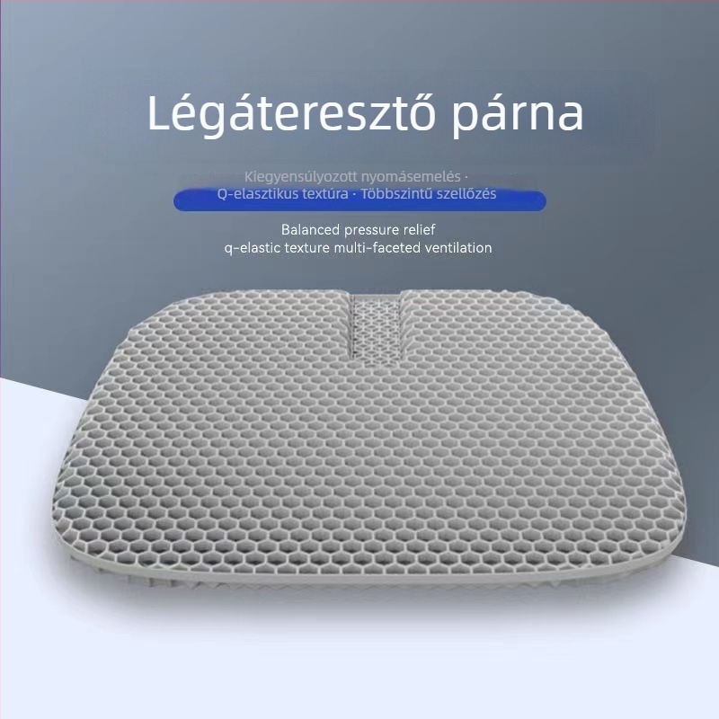 U-alakú autóülés párna géltöltettel, poliészter anyagból, hűtő és légáteresztő, testre szabható, modern minimalista stílus