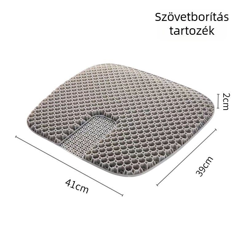 U-alakú autóülés párna géltöltettel, poliészter anyagból, hűtő és légáteresztő, testre szabható, modern minimalista stílus