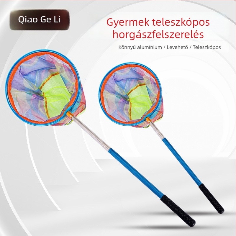Teleszkópos horgász háló gyerekeknek, mini lepkefogó háló