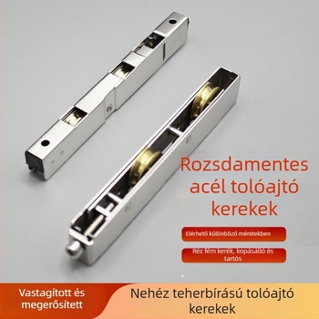 Csúszó ajtó görgő készlet — rozsdamentes acél, műanyag‑acél és alumínium ötvözet konstrukció; Modell: Plastic steel long wheel set; Kötélvezető csatorna sugara: 1; Termékkód: F7mjs579h9jt; Stílus: Modern minimalist