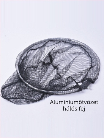 Alumíniumötvözetből készült horgász hálóbot vasgyűrűvel, összecsukható hálófej 1,7 m