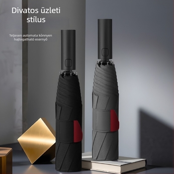 Automata nyitású esernyő, 8 bordás keret, 210T szövet, acél nyél, műanyag fogantyú, UV védelem UPF>30