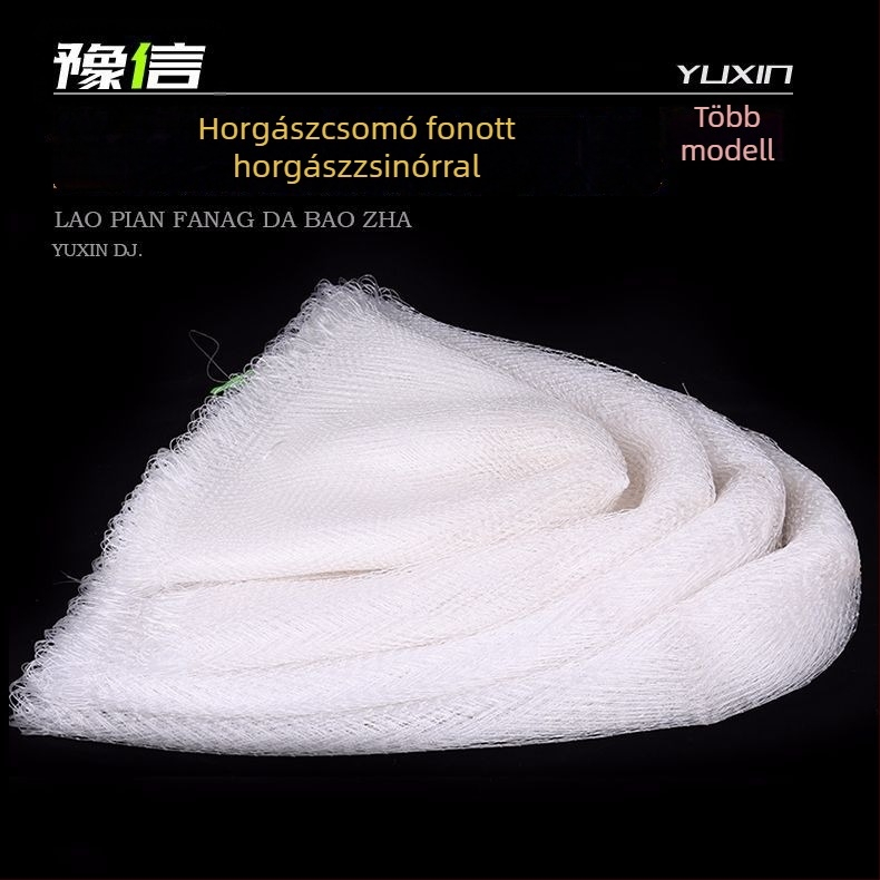 Kézzel szőtt nejlon vetőháló fehér hálózsákkal nagy halakhoz