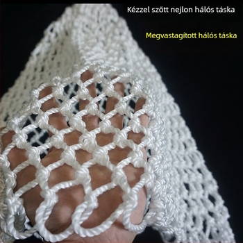 Kézzel szőtt vastag nejlonháló táska horgászathoz