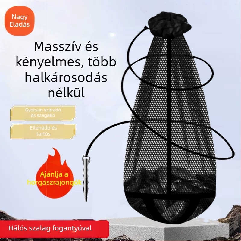 Csali háló táska — összecsukható, nano gyorsan száradó, hordozható, több rekesz