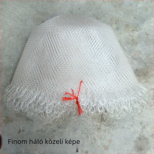 Átlátszó horgász damil kézzel szőtt hálófejjel, fehér nylonból készült halászhálózsák nagy halakhoz