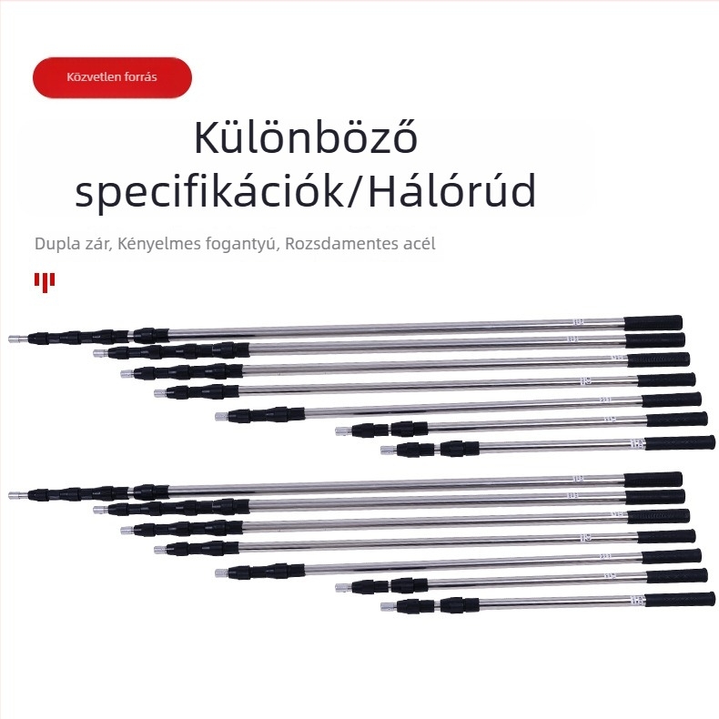Rozsdamentes acélból készült teleszkópos hálózati rúd kettős zárással és megerősített univerzális interfésszel