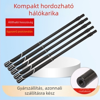 Karbonszálas teleszkópos hálófogó pálca horgászathoz, rögzített helyzetével és univerzális csavaros csatlakozóval, gyermekeknek, többfunkciós