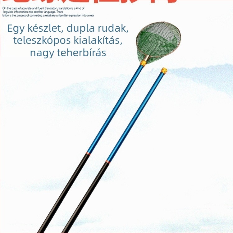 Izolált teleszkópos merítőnyél horgászathoz, dupla karú, többtagú, hossz 2–5 m