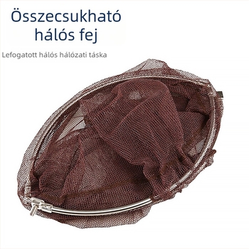 Összecsukható rozsdamentes acél hálófej ragasztott antiakadás hálóval, teherbírás 7,5 kg, mélység 35 cm