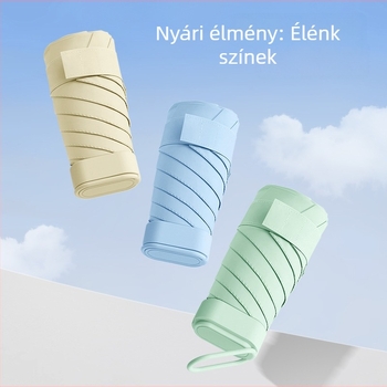 6 bordás összecsukható esernyő, 210T anyagú vászon, UPF50+ UV védelem, alumínium tengely, rostos bordák, manuális nyitás/zárás