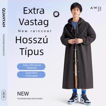 PVC esőponcsó felnőtteknek — egy darabból álló, újrahasználható, vízálló PVC ragasztóréteggel, ideális szabadtéri túrákhoz
