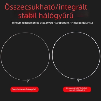 Összecsukható rozsdamentes acélból készült halászháló fej gyűrűvel – masszív hálóalkatrész (Termékkód: Fishing Net Head; Háló anyaga: Egyéb; Teherbírás: Egyéb; Mélység: Egyéb)