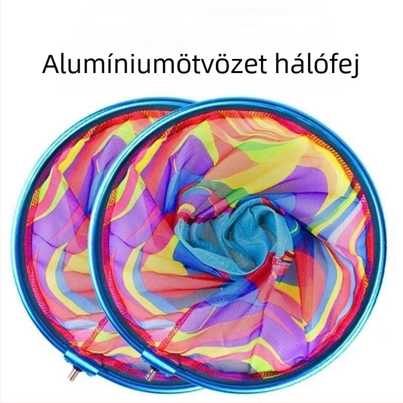 Ötvözetű alumíniumból készült egyben hálófej horgászathoz, nyomtatott mintával - Anyag: alumínium ötvözet; Fej átmérő: 25-45 cm; Háló mélység: 13-45 cm; Szemvastagság: finom; Teherbírás: 2-11 kg