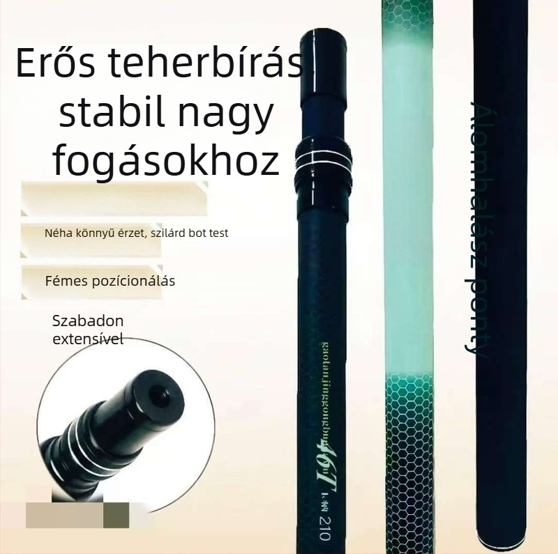 Teleszkópos karbonból készült halszál nyél EVA hab markolattal, 2 részes, állítható