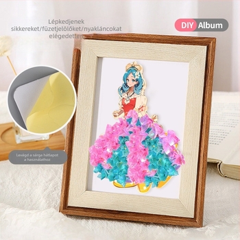 Gyerekeknek szóló papíralapú DIY művészeti készlet: Álomszép hercegnő – 3D ruhákkal, multifunkcionális és testre szabható