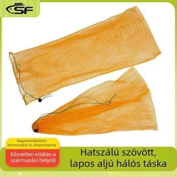Sárga nejlonból készült apró szemű háló táska kis halak számára – hordozható hálózatos dizájn, gyűrű nélküli kivitel