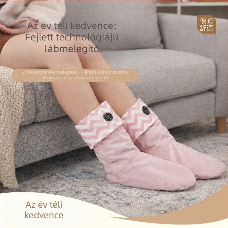 USB-s újratölthető elektromos melegítő zokni, hordozható lábmelegítő, 5V, 10W