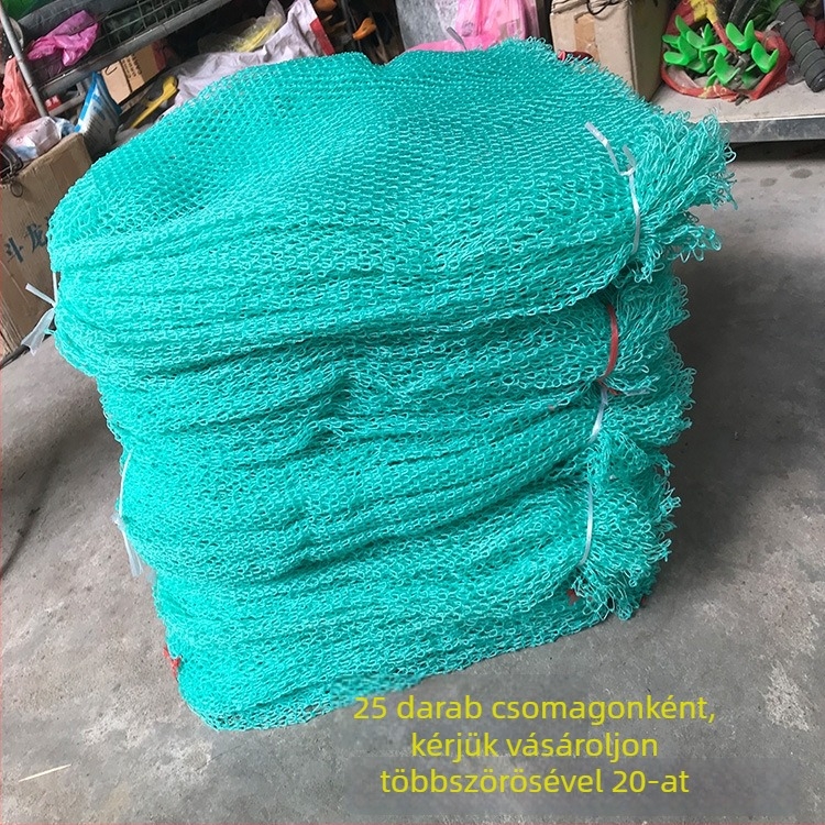 Horgász háló táska, kézzel készített, 9 szálból álló új anyagból, háromrétegű kialakítás