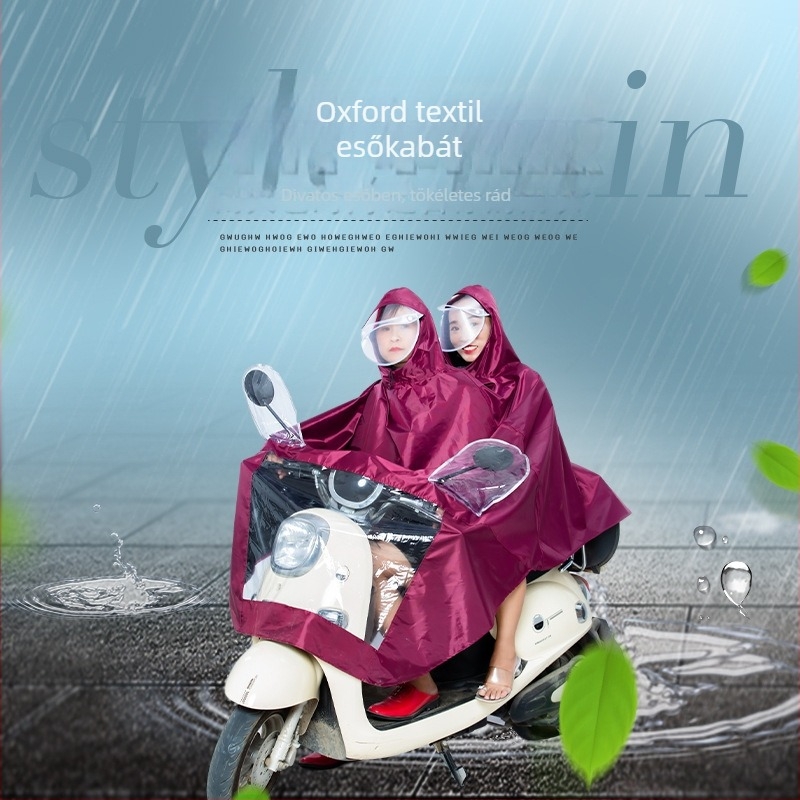 Felnőtt split esőponcsó motorkerékpárhoz és kerékpárhoz, Oxford szövet, PVC vízálló réteg, anyagvastagság 23