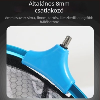 Hongfei alumíniumötvözet hálófej horgászathoz, mélyített és megvastagodott kivitel, hexagonális háló és anti-akadási funkció – Hongfei