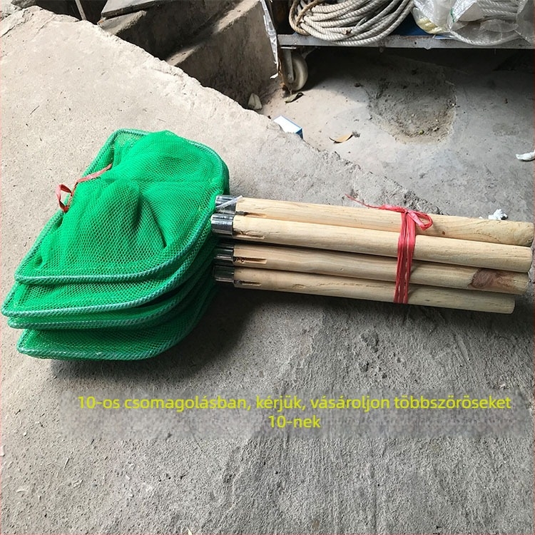 Kötés nélküli, fa nyelű halászháló és tok – Márka Wood, Származás Gaozhou, Anyag: Fa