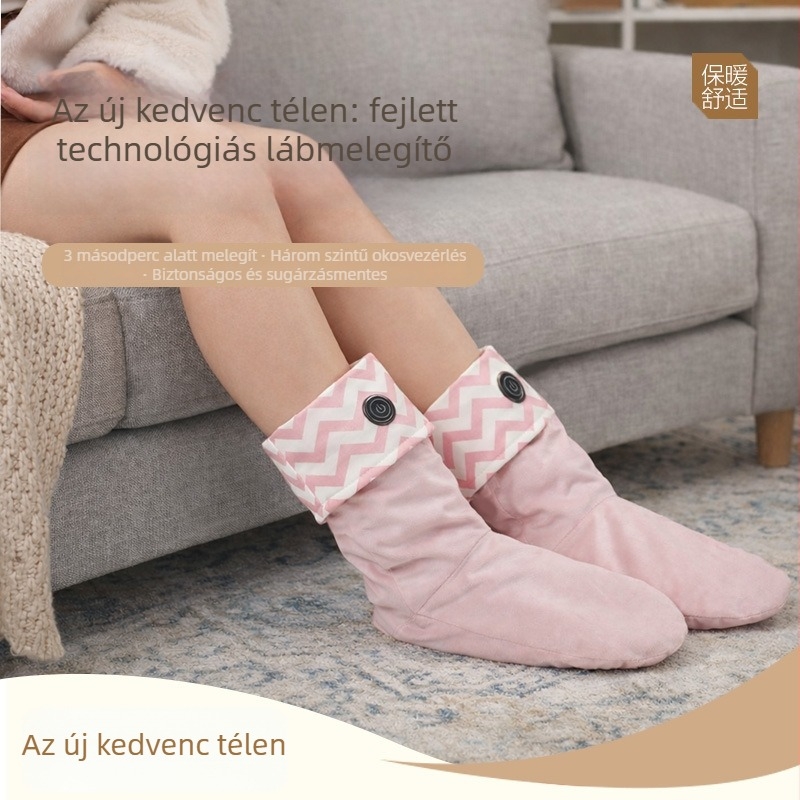 USB-ről tölthető melegítő zokni, viselhető lábmelegítő