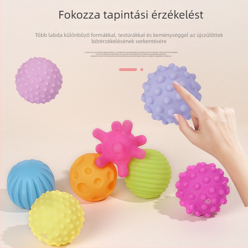 Vinyl babaérintés golyó zenés funkcióval, 6 darab/csomag, vízben játszható érintéses játék, 4–6 éveseknek