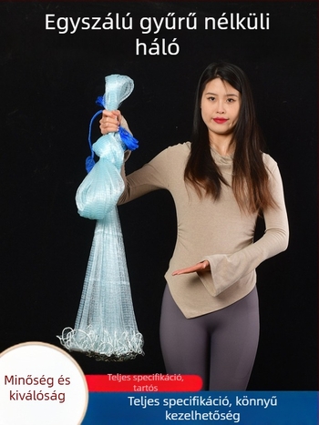 Yitong Xinghua amerikai gyűrű nélküli kézi dobású halászháló, poliészter, 0,3 mm szemek