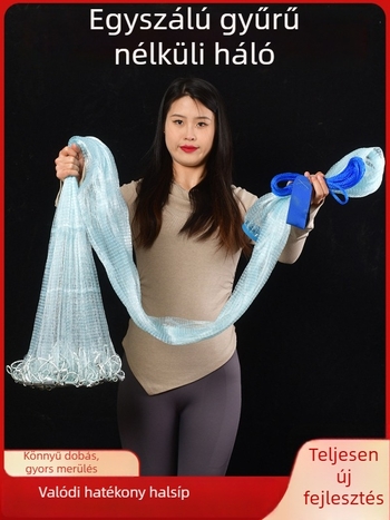 Yitong Xinghua amerikai gyűrű nélküli kézi dobású halászháló, poliészter, 0,3 mm szemek