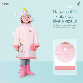 Gyerek esőkabát, 3D cartoon dizájn, EVA anyag, teljes testfedés, egy gyerek számára