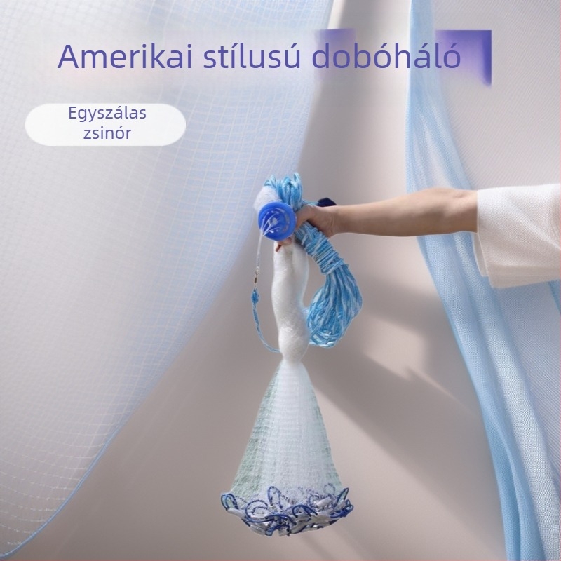 Amerikai stílusú gyűrű nélküli kézi dobású halászháló monofilament szálú