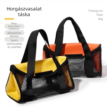 Nagy kapacitású horgász táska hálós, mosható PVC anyagból, tengeri horgászatra, tároló a csalik és a merev csalik számára